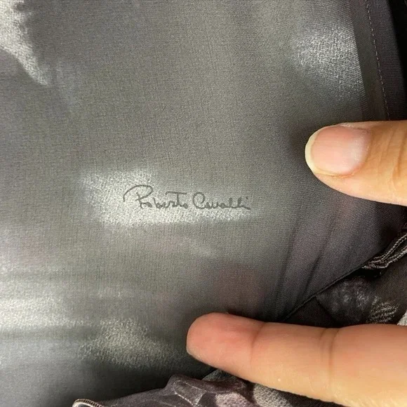 Roberto Cavalli Silk Chiffon Blouse Top Womens 44 Large Purple Floral Coquette